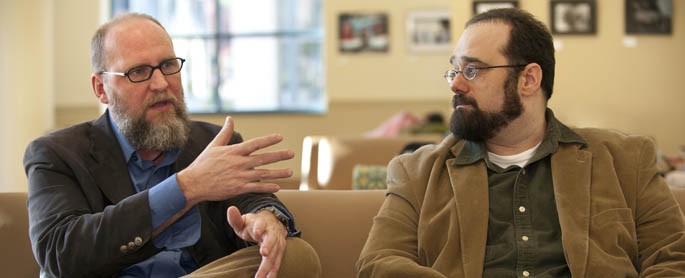 Pictured are Associate Professors Robert McInerney, Ph.D., and Brent Robbins, Ph.D.