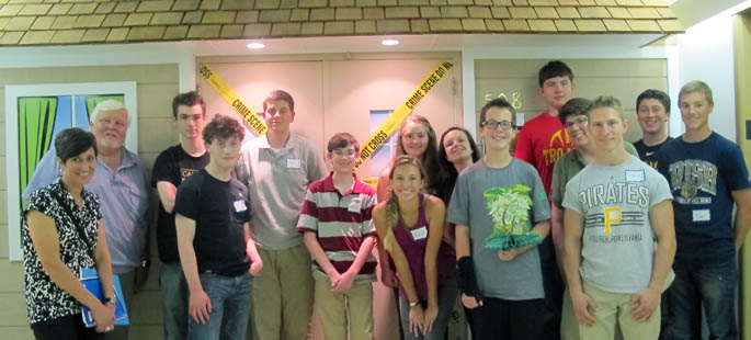 Pictured are STEM high school students at Point Park's CSI House. | Photo by Amanda Dabbs