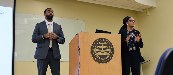 Pictured are U.S. Supreme Court police officers Stephen Smith and Charletta Mosely. | Photo by Gracey Evans