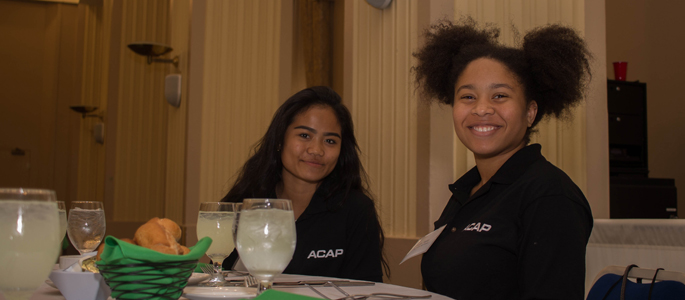 Pictured are high school students at the ACAP 2017 business etiquette workshop and dinner with professionals. | Photo by Annie Brewer
