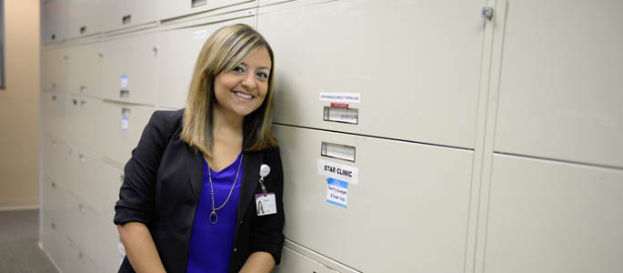 Pictured is Alexis Pape, M.A. in leadership alumna and administrative coordinator for Western Psychiatric Institute and Clinic of UPMC. | Photo by Chris Rolinson