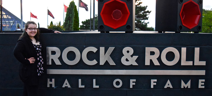 Pictured is SAEM student Alyssa King, visitor services representative for the Rock & Roll Hall of Fame. | Photo by Pete King