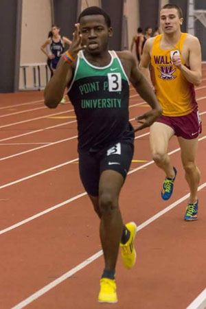 Pictured is Andre Bennett, accounting major, track and field/cross country athlete and international student at Point Park. | Photo by Amanda Dabbs