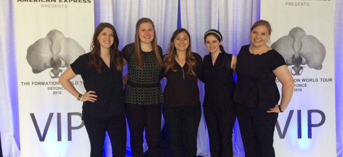 Pictured are SAEM students and alumni working at the 2016 Beyonce concert at Heinz Field. | Photo submitted by Ashley Dobransky