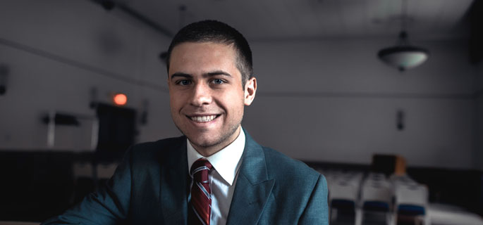 Pictured is Bradley Calleja, an accounting and business management student interning for Flagship Business Plans and Consulting. | Photo by Daniel Kelly