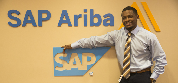 Pictured is Devon Tate, HR management co-op student and procurement specialist for SAP Ariba. | Photo by Randall Coleman