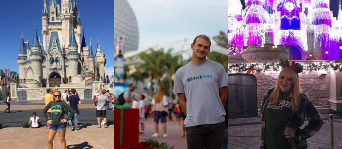 Pictured left to right are SAEM majors Ryan McMahon, Miranda Peel and Olivia Siemer. | Photos submitted by students