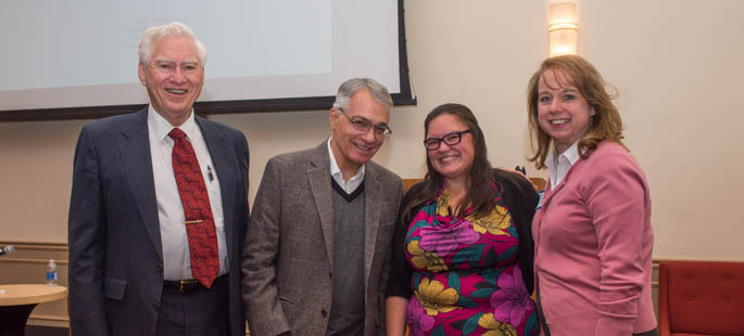 Pictured are Tim McGuire, Ph.D.; James Michael Haley, Ph.D.; Stephanie Mueller and Robin Connelly, Ph.D. | Photo by Chris Squier