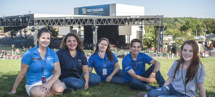 Pictured are Point Park SAEM majors at Live Nation's First Niagara Pavilion. | Photo by Chris Rolinson