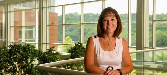 Pictured is M.B.A. alumna Jeanne Cotter, senior director of quality for GAI Consultants and a 2015 M.B.A. graduate of Point Park. | Photo by Jim Judkis