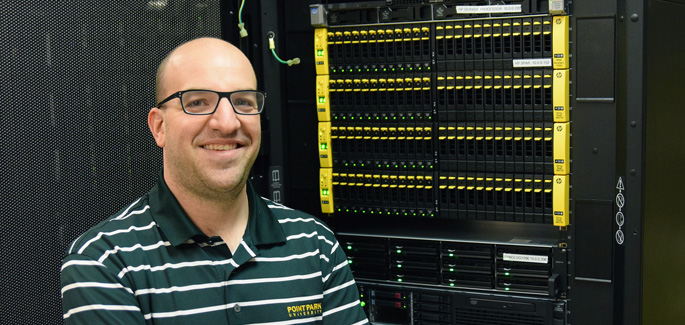 Pictured is public administration alumnus Jeff Gooch, Desktop Administrator and Volunteer Fire Captain for Cranberry Township. | Photo by Gracey Evans