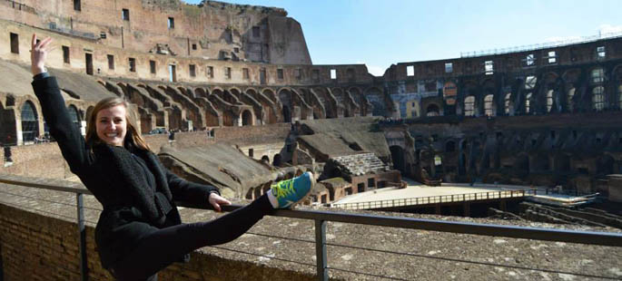 Pictured is Julia Grubbs, an accounting and dance double major who recently studied abroad at American University of Rome. | Photo submitted by Grubbs