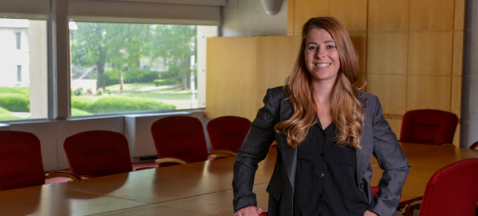 Pictured is Melissa Redman, a sports, arts and entertainment management alumna and senior account executive for WQED. | Photo by Jim Judkis