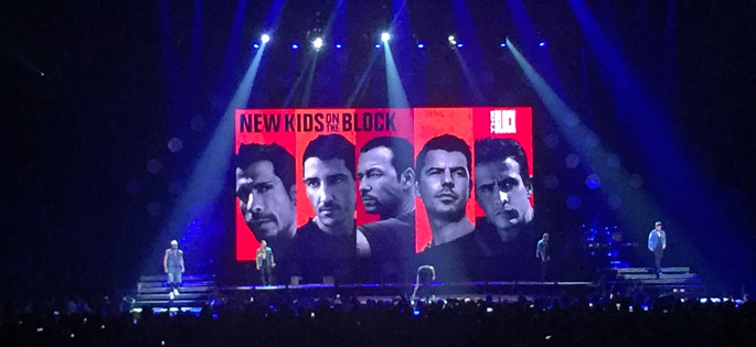 Pictured is New Kids on the Block on stage at PPG Paints Arena in Pittsburgh. | Photo by Amanda Dabbs