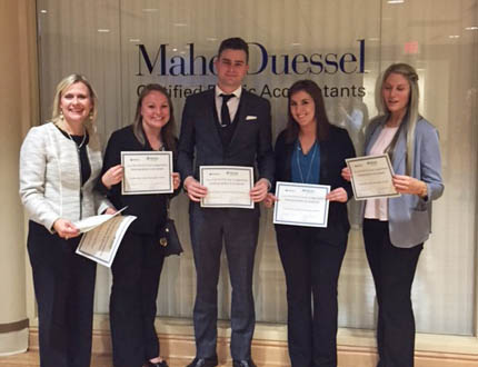 Pictured left to right are Nicole Saldamarco, Marcy King, Perry Ninness, Abby Wohlfarth and Lauren Berner. | Photo by Margie Gilfillan