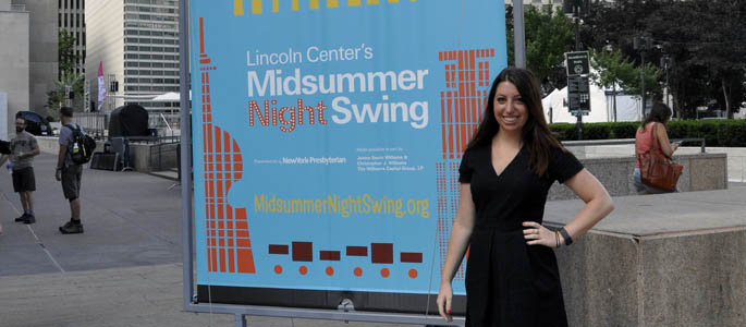 Pictured is Rache Winkler, 2014 SAEM graduate and development operations assistant for the Lincoln Center for the Performing Arts. | Photo by Cara Charlton