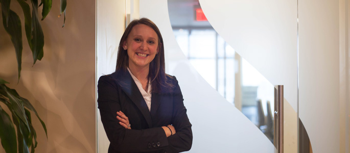 Pictured is Rosemary Coombs Mazzeo, accounting alumna and risk advisory services manager for Schneider Downs. | Photo by Olivia Ruk