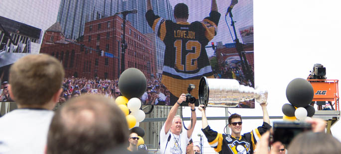 Pictured is Ben LoveJoy at the Stanley Cup Parade. | Photo by Shayna Mendez