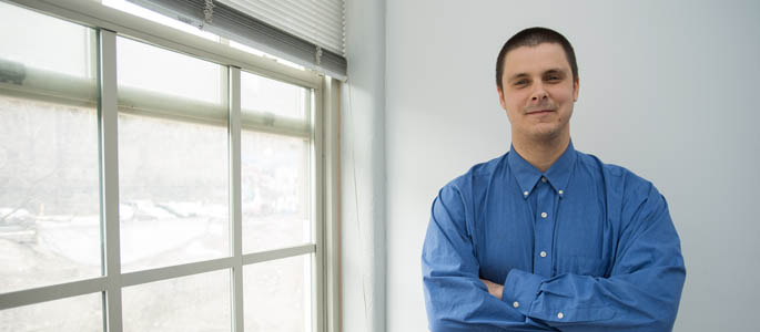 Pictured is Stephen Pritchard, a senior accounting major and intern for the Volunteer Income Tax Assistance Program of the IRS. | Photo by Chris Squier