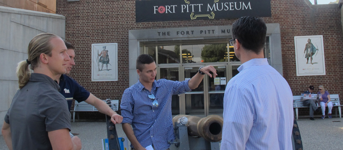 Pictured at the Fort Pitt Museum are attendees of Point Park's Fall 2016 Veterans Leadership Initiative Event. | Photo by Amanda Dabbs