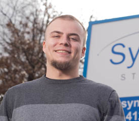 Pictured is Chad Sanders, 2014 human resource management alumnus and information technology recruiter for Synergy Staffing, Inc. | Photo by Chris Rolinson