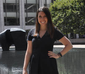 Pictured is SAEM alumna Rachel Winkler, development operations assistant for Lincoln Center for Performing Arts in NYC. | Photo by Cara Charlton 
