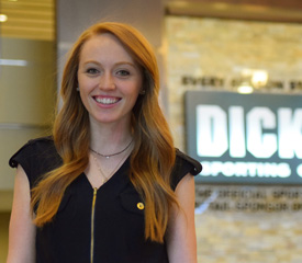 Pictured is Rebecca Shore, SAEM alumna and marketing planning specialist for Dick's Sporting Goods. | Photo by Gracey Evans
