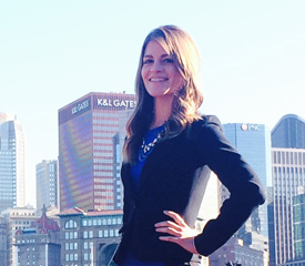 Pictured is SAEM alumna Samantha Lynn, advertising coordinator for the Pittsburgh Pirates. | Photo by Deanne Zatko