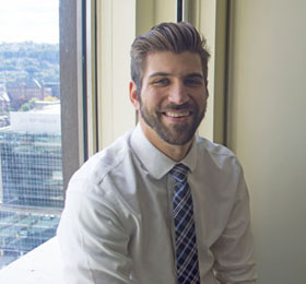 Pictured is M.B.A. 2016 graduate Benjamin Eonta, lead operations analyst at UPMC Health Plan. | Photo by Shayna Mendez