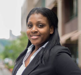 Pictured is Chynna Carter, M.B.A. alumna and associate consultant for Highmark. | Photo by Chris Rolinson