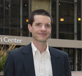 Pictured is Daniel Komara, M.B.A. alumnus and vice president at BNY Mellon. | Photo by Chris Rolinson