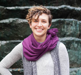 Pictured is Katherine Lancaster, M.B.A. alumna and show marketing manager for the Pittsburgh Cultural Trust. | Photo by Olivia Ruk