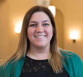 Pictured is Micayla Felicion-Davin, 2013 M.B.A. alumna and chapter relations manager for the International Association of Business Communicators. | Photo by Victoria A. Mikula