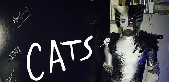 Pictured is alumnus Ahmad Simmons as Alonzo in CATS on Broadway. Submitted photo