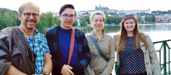 Students and faculty at the Prague Quadrennial. Submitted photo