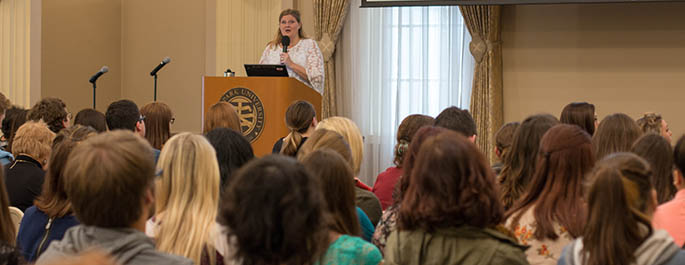 High School students attend a session 