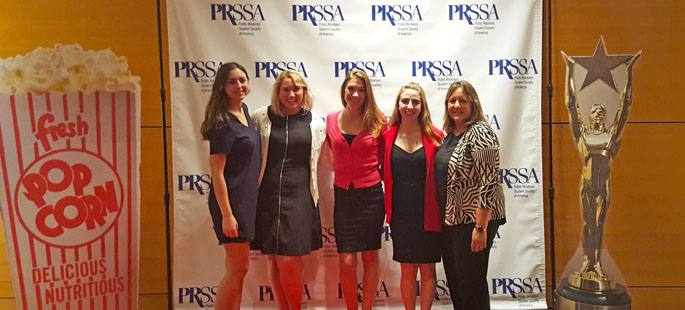 Point Park students and instructor Camille Downing at the PRSSA conference in Atlanta. Photo | Kariann Mano
