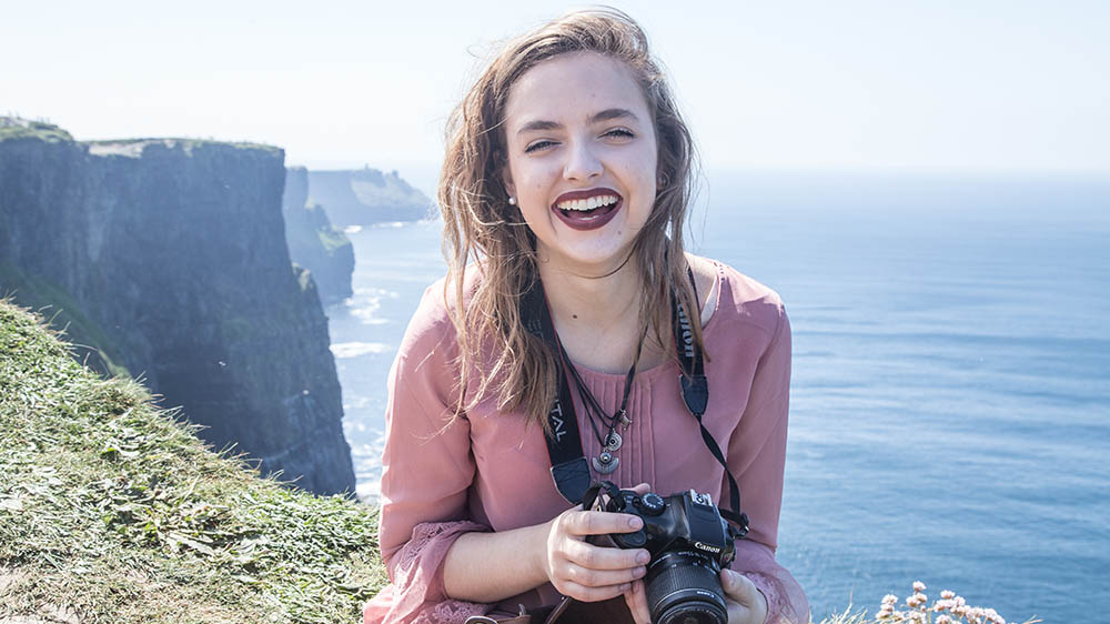 A photo major during Point Park's International Media Trip in 2017.