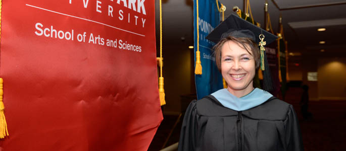 Pictured is Wendelyn Piquette, M.A. in curriculum and instruction graduate. | Photo by Chris Rolinson