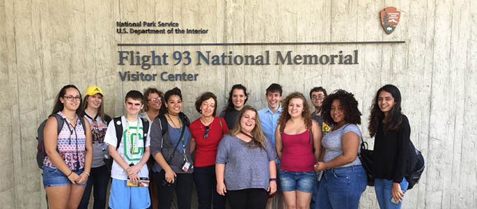 Point Park Honors students visit the Flight 93 National memorial. Submitted photo