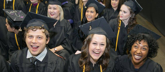 Pictured are Point Park students graduating at the University's 2016 Commencement ceremony. | Photo by John Altdorfer