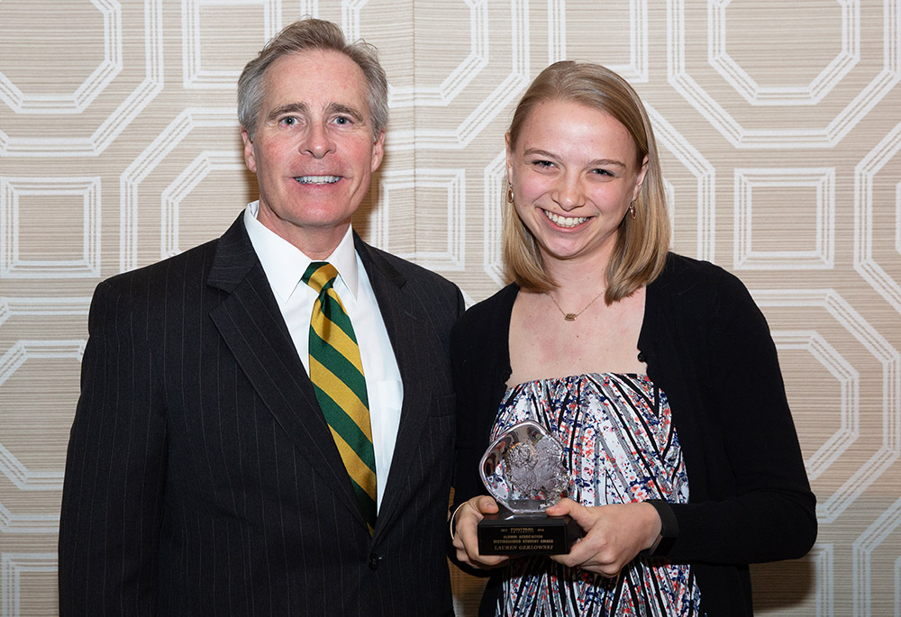 Pictured is Lauren Gerlowski with President Paul Hennigan, Ed.D. | Photo by John Altdorfer