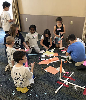 Pictured are elementary students at the Remake Learning event. Photo by Kamryn York.