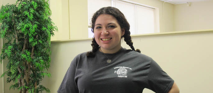 Pictured is high school student Ariel Richter at Point Park's CSI camp. | Photo by Amanda Dabbs