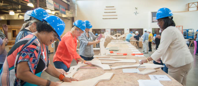 Pictured are Point Park Ed.D. in leadership and administration doctoral students at the Greater PA Carpenters Union Training Center in Pittsburgh. | Photo by Chris Rolinson