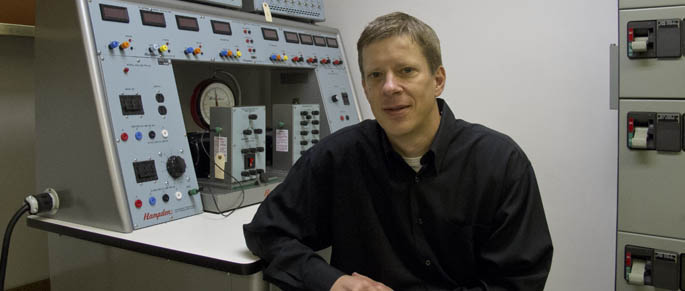 Pictured is Gregg Johnson, Ph.D., associate professor of electrical engineering technology.