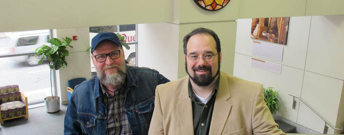 Pictured are psychology professors Robert McInerney, Ph.D. and Brent Robbins, Ph.D. | Photo by Amanda Dabbs