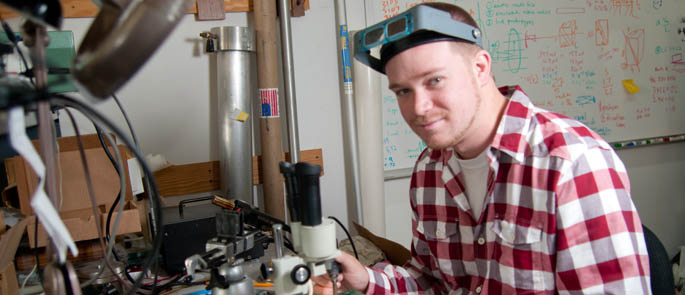 Pictured is mechanical engineering technology and electrical engineering technology student Ryan Alm.