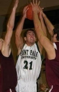 Biological sciences alum Franco Sebastiani was a leading scorer for the Point Park men's basketball team.