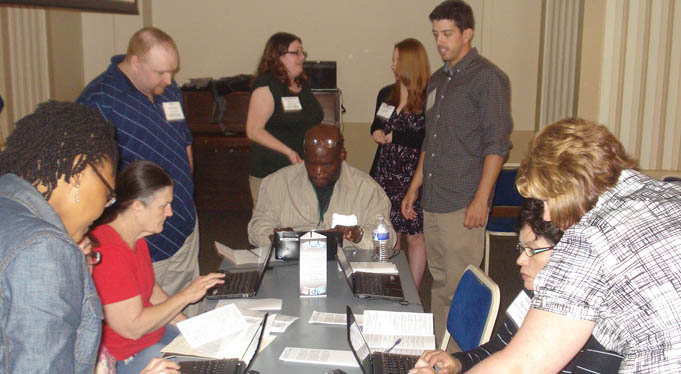 Students engage Project LEAD conference attendees in social media.